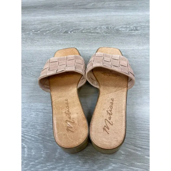 Matisse Hamptons Women's US 8 Pink Suede Leather Slip-On Open Toe Slide Sandal - Picture 9 of 11